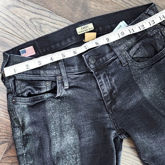 True Religion Casey Low Rise Super Skinny Glittered Black Jeans - Picture 8 of 12